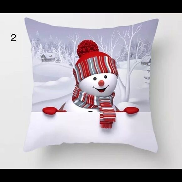 🆕 CHRISTMAS SNOWMAN PILLOWS Set of 2 - Picture 1 of 6
